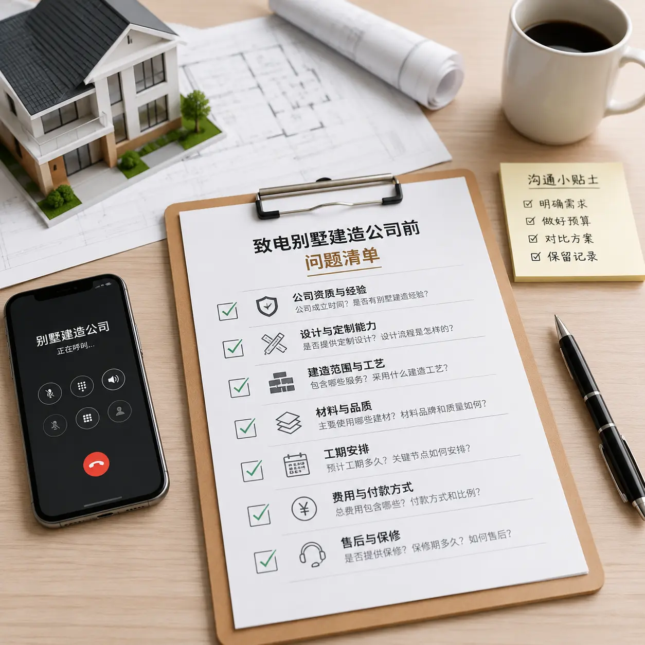 在台江拨打别墅建造公司电话前的准备工作